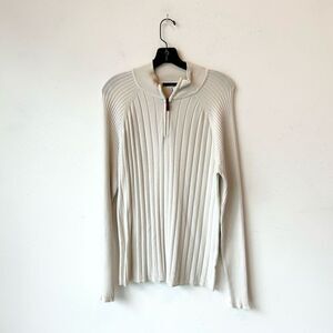 L Liz Claiborne Cream Men's Long Sleeve Shirt